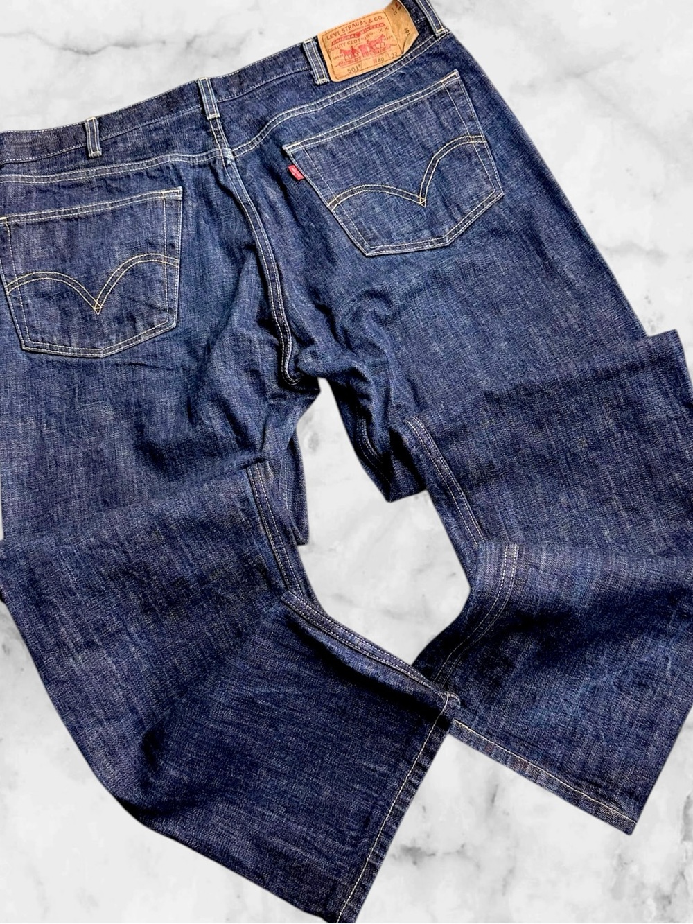 Levi’s 501 Men’s Jeans 40x32 Original Straight Button Fly Dark Wash Blue Denim